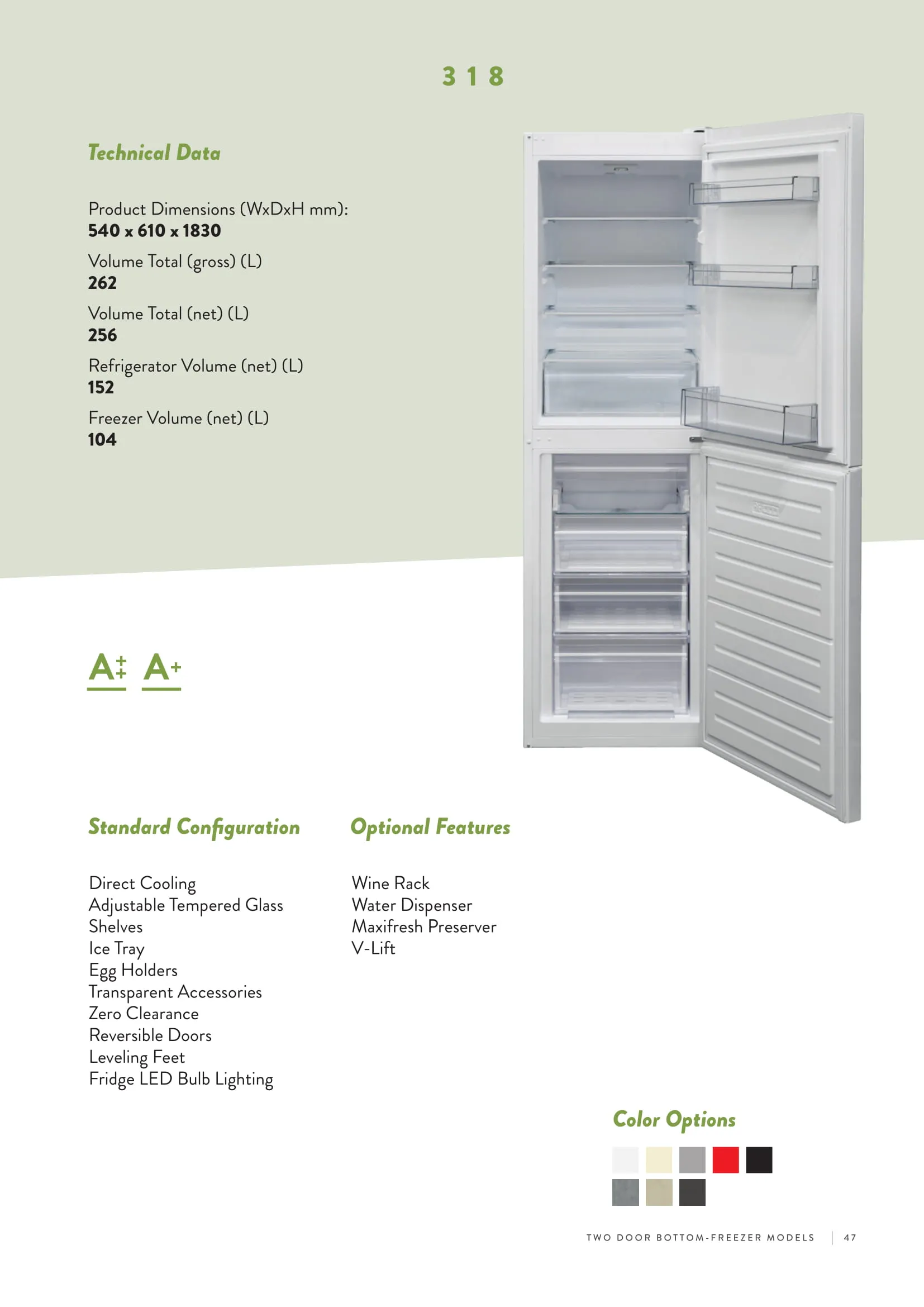No-Frost Double Door Export Refrigerator (Tropical Climate) Model 88 — Major Appliances, Refrigeration & Consumer Electronics | COIDET & ATC