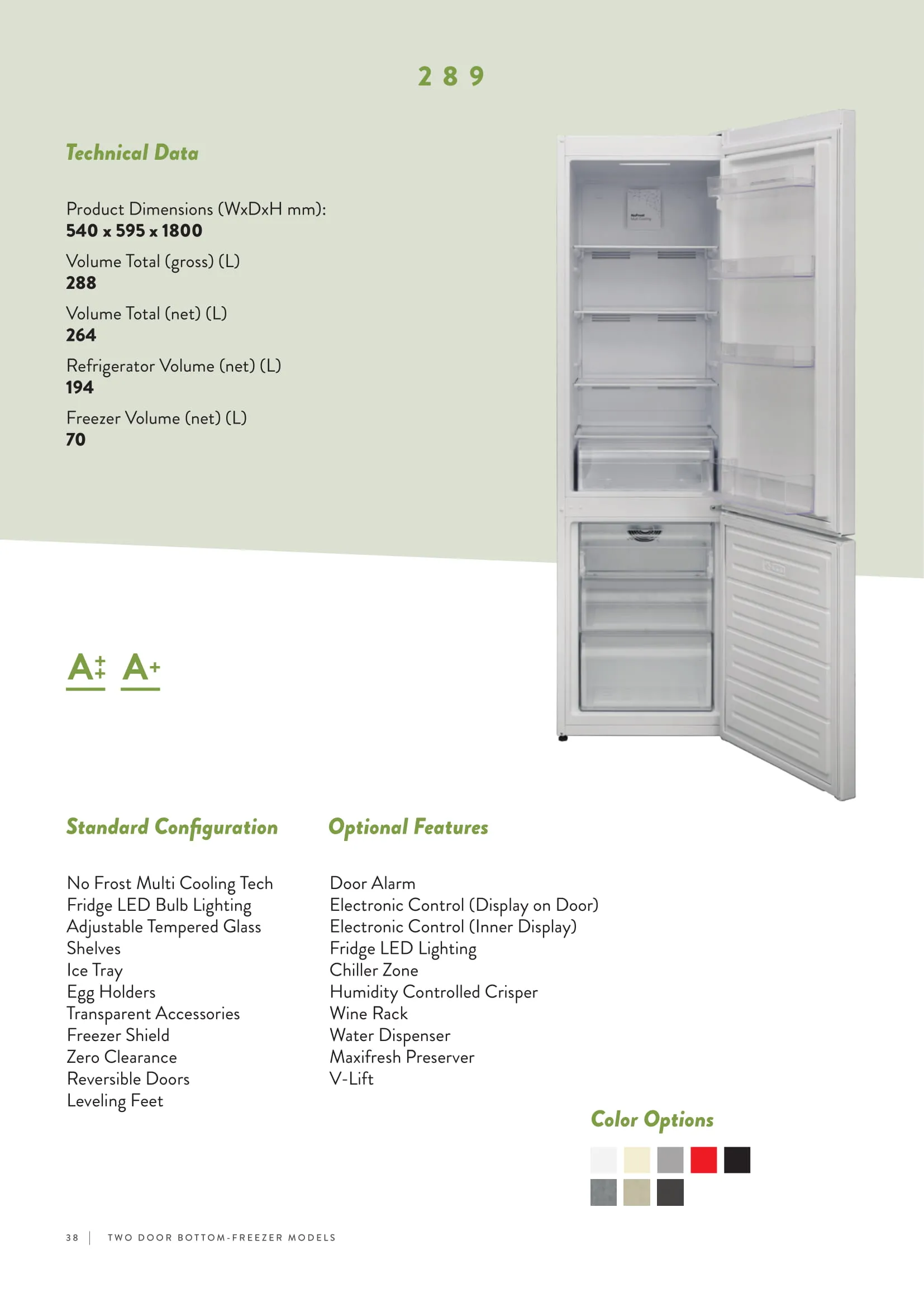 No-Frost Double Door Export Refrigerator (Tropical Climate) Model 166 — Major Appliances, Refrigeration & Consumer Electronics | COIDET & ATC