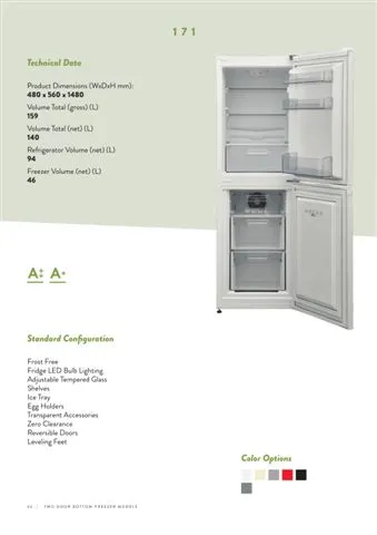 No-Frost Double Door Export Refrigerator (Tropical Climate) Model 50 — Major Appliances, Refrigeration & Consumer Electronics | COIDET & ATC