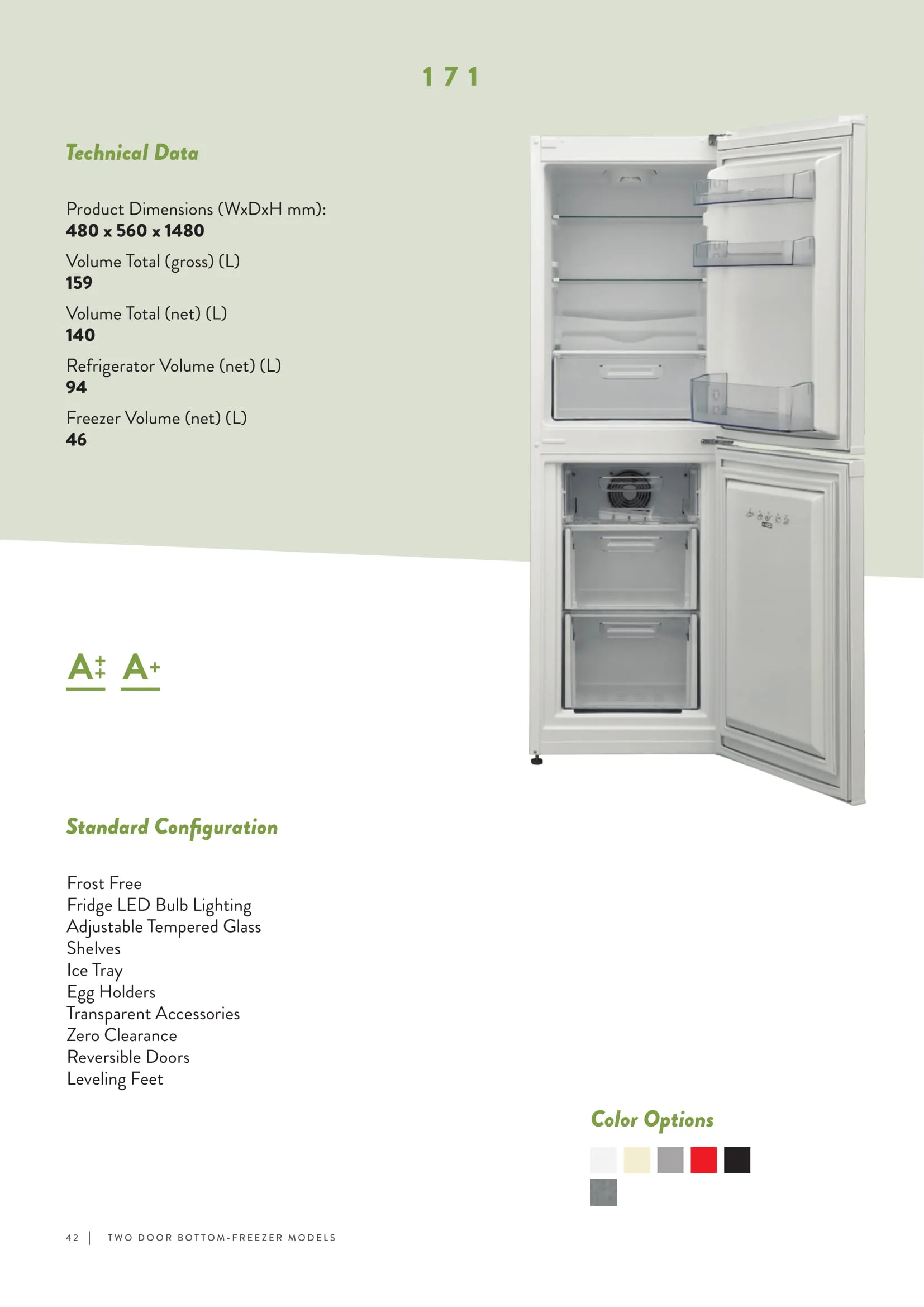 No-Frost Double Door Export Refrigerator (Tropical Climate) Model 135 — Major Appliances, Refrigeration & Consumer Electronics | COIDET & ATC
