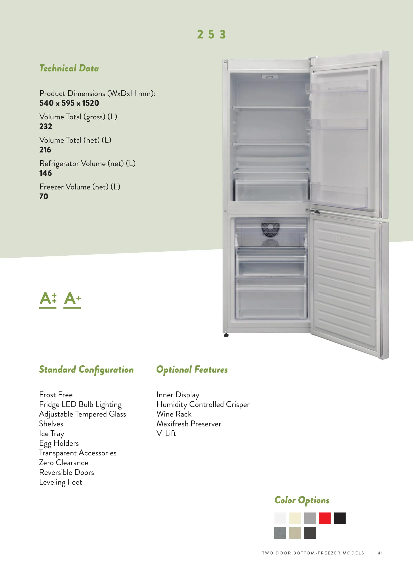 No-Frost Double Door Export Refrigerator (Tropical Climate) Model 58 — Major Appliances, Refrigeration & Consumer Electronics | COIDET & ATC