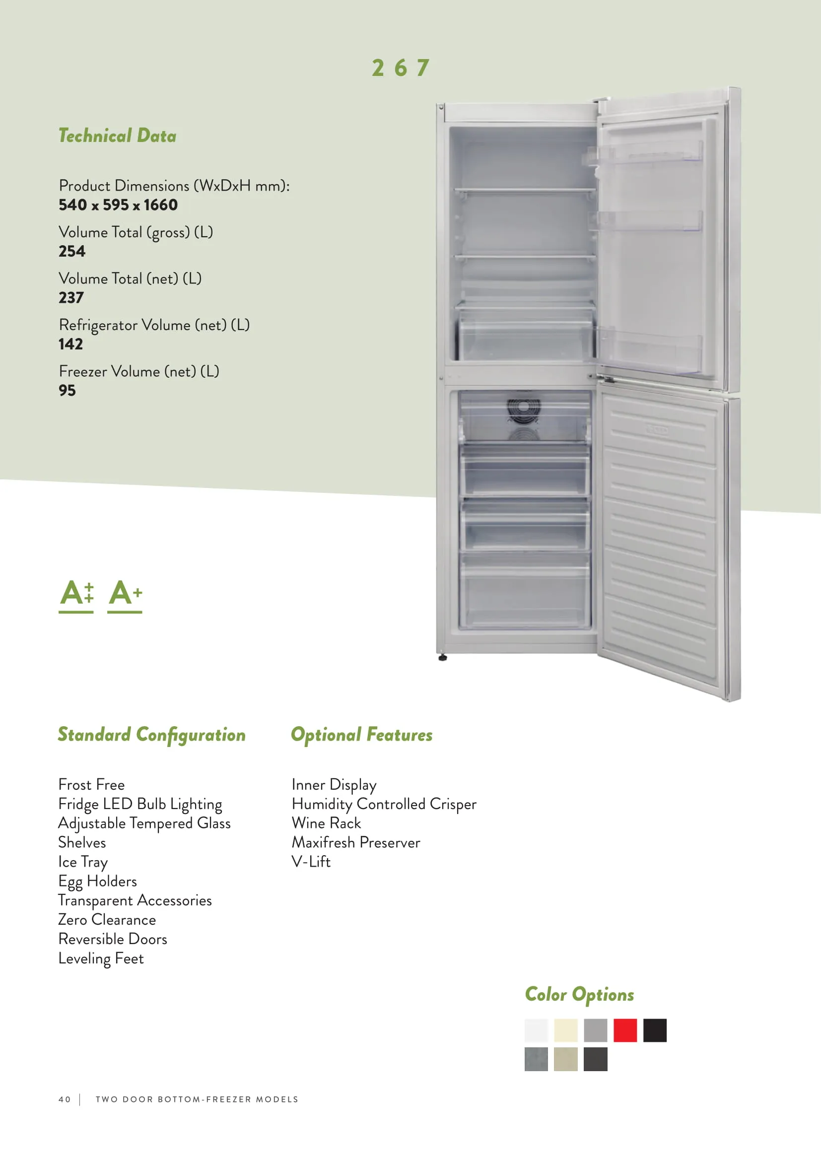 No-Frost Double Door Export Refrigerator (Tropical Climate) Model 167 — Major Appliances, Refrigeration & Consumer Electronics | COIDET & ATC
