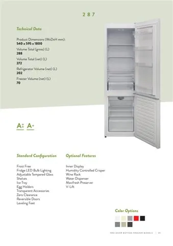 No-Frost Double Door Export Refrigerator (Tropical Climate) Model 76 — Major Appliances, Refrigeration & Consumer Electronics | COIDET & ATC