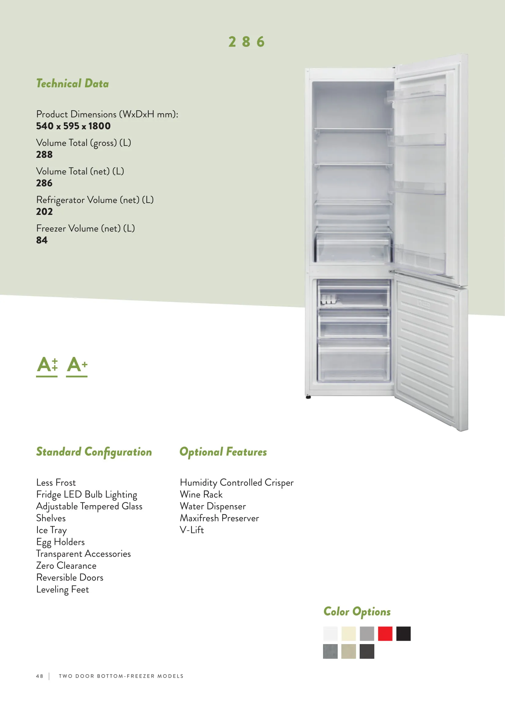 No-Frost Double Door Export Refrigerator (Tropical Climate) Model 171 — Major Appliances, Refrigeration & Consumer Electronics | COIDET & ATC