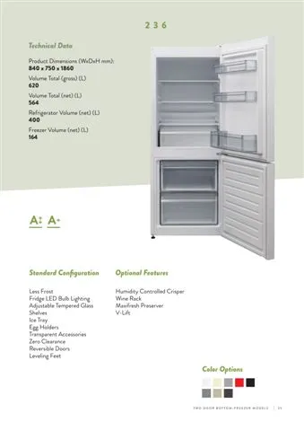 No-Frost Double Door Export Refrigerator (Tropical Climate) Model 190 — Major Appliances, Refrigeration & Consumer Electronics | COIDET & ATC