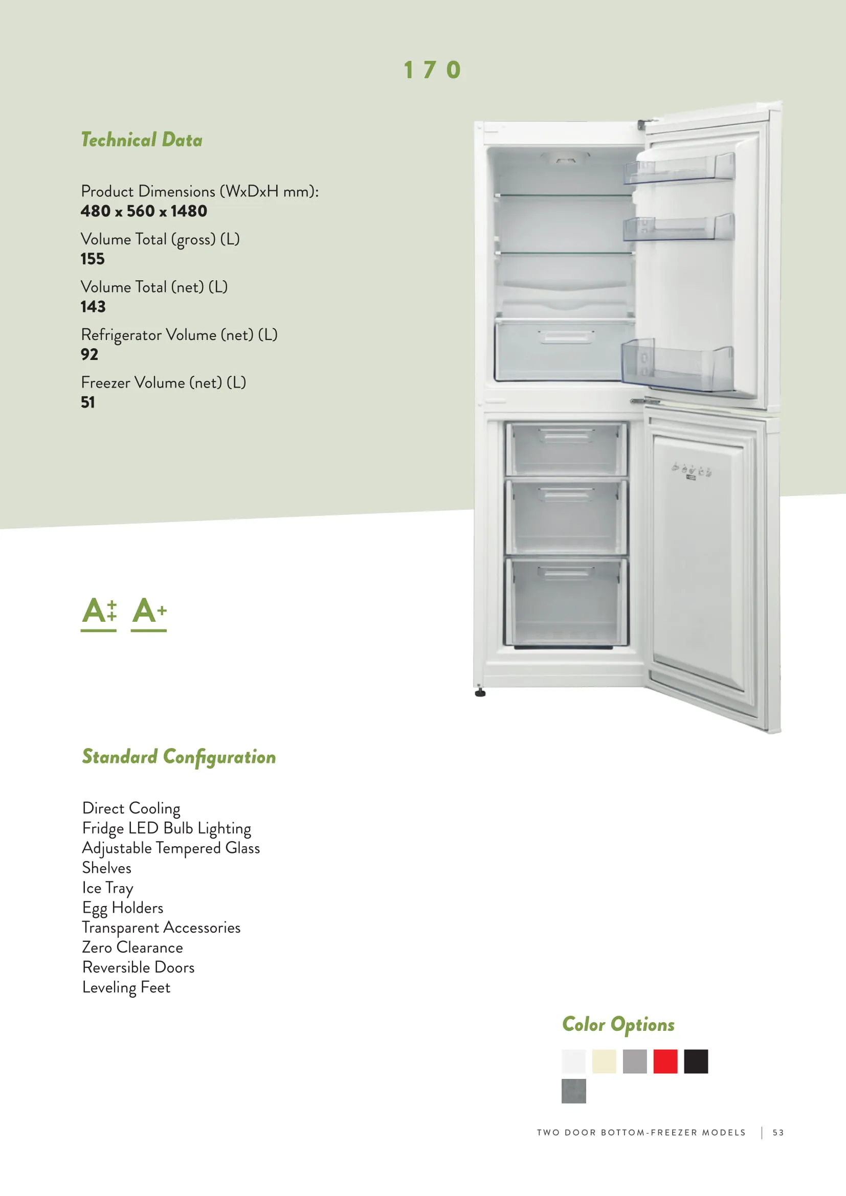 No-Frost Double Door Export Refrigerator (Tropical Climate) Model 115 — Major Appliances, Refrigeration & Consumer Electronics | COIDET & ATC
