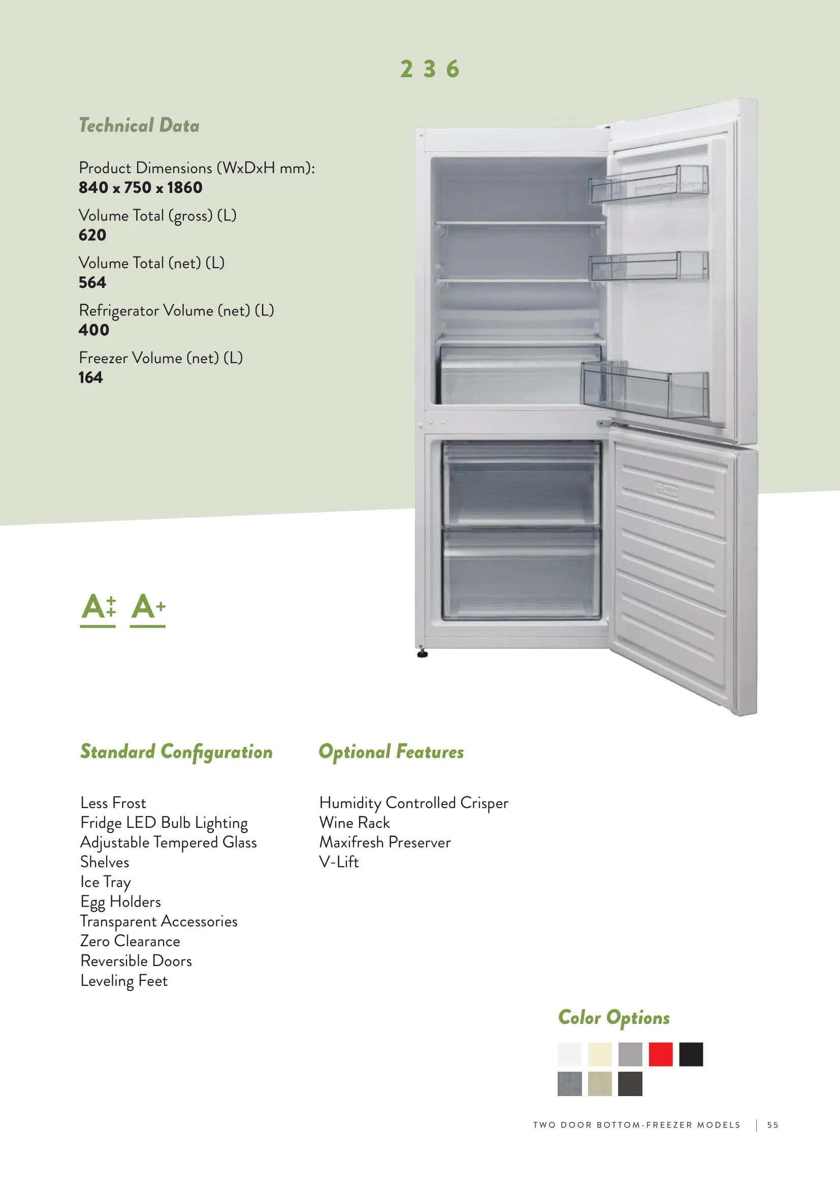 No-Frost Double Door Export Refrigerator (Tropical Climate) Model 22 — Major Appliances, Refrigeration & Consumer Electronics | COIDET & ATC