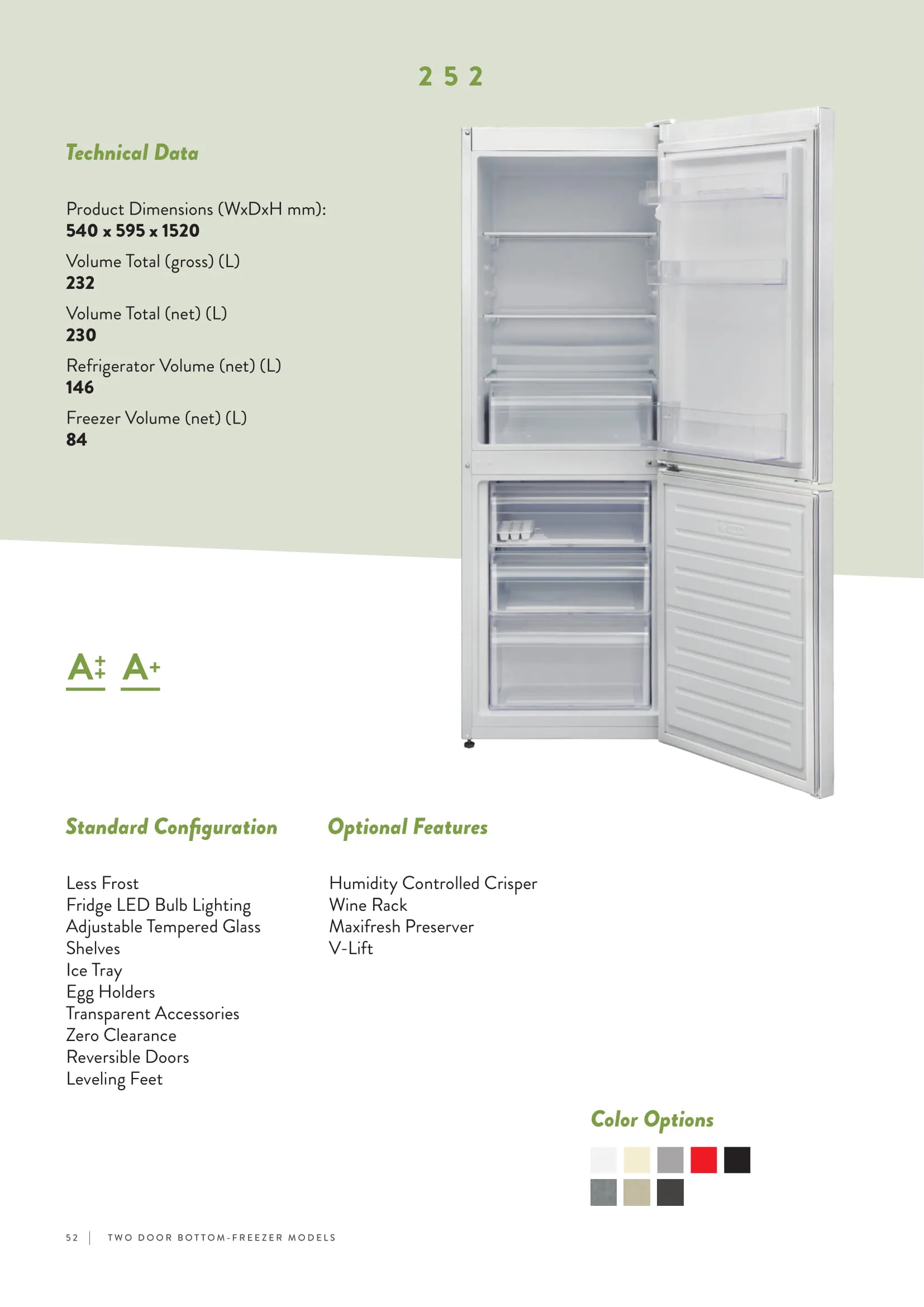 No-Frost Double Door Export Refrigerator (Tropical Climate) Model 4 — Major Appliances, Refrigeration & Consumer Electronics | COIDET & ATC