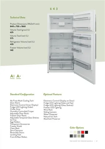 No-Frost Double Door Export Refrigerator (Tropical Climate) Model 42 — Major Appliances, Refrigeration & Consumer Electronics | COIDET & ATC