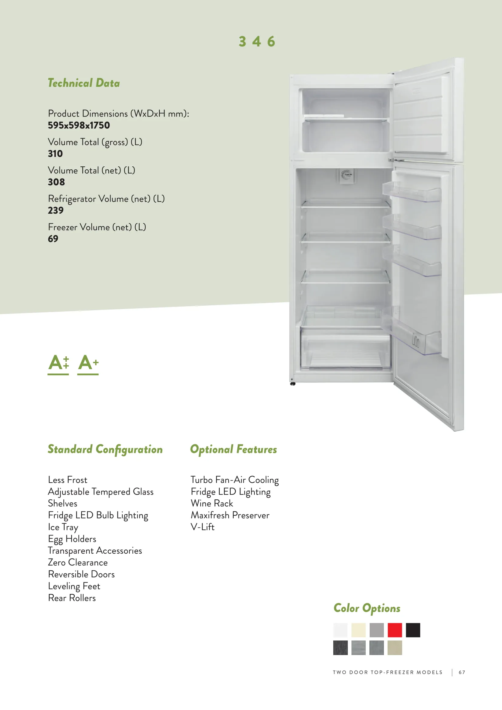 No-Frost Double Door Export Refrigerator (Tropical Climate) Model 163 — Major Appliances, Refrigeration & Consumer Electronics | COIDET & ATC