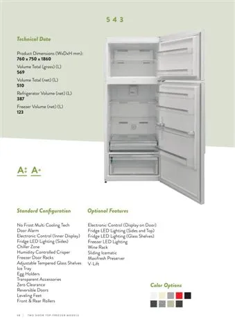 No-Frost Double Door Export Refrigerator (Tropical Climate) Model 144 — Major Appliances, Refrigeration & Consumer Electronics | COIDET & ATC