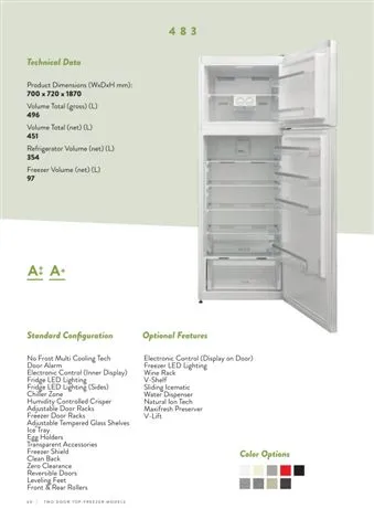 No-Frost Double Door Export Refrigerator (Tropical Climate) Model 99 — Major Appliances, Refrigeration & Consumer Electronics | COIDET & ATC