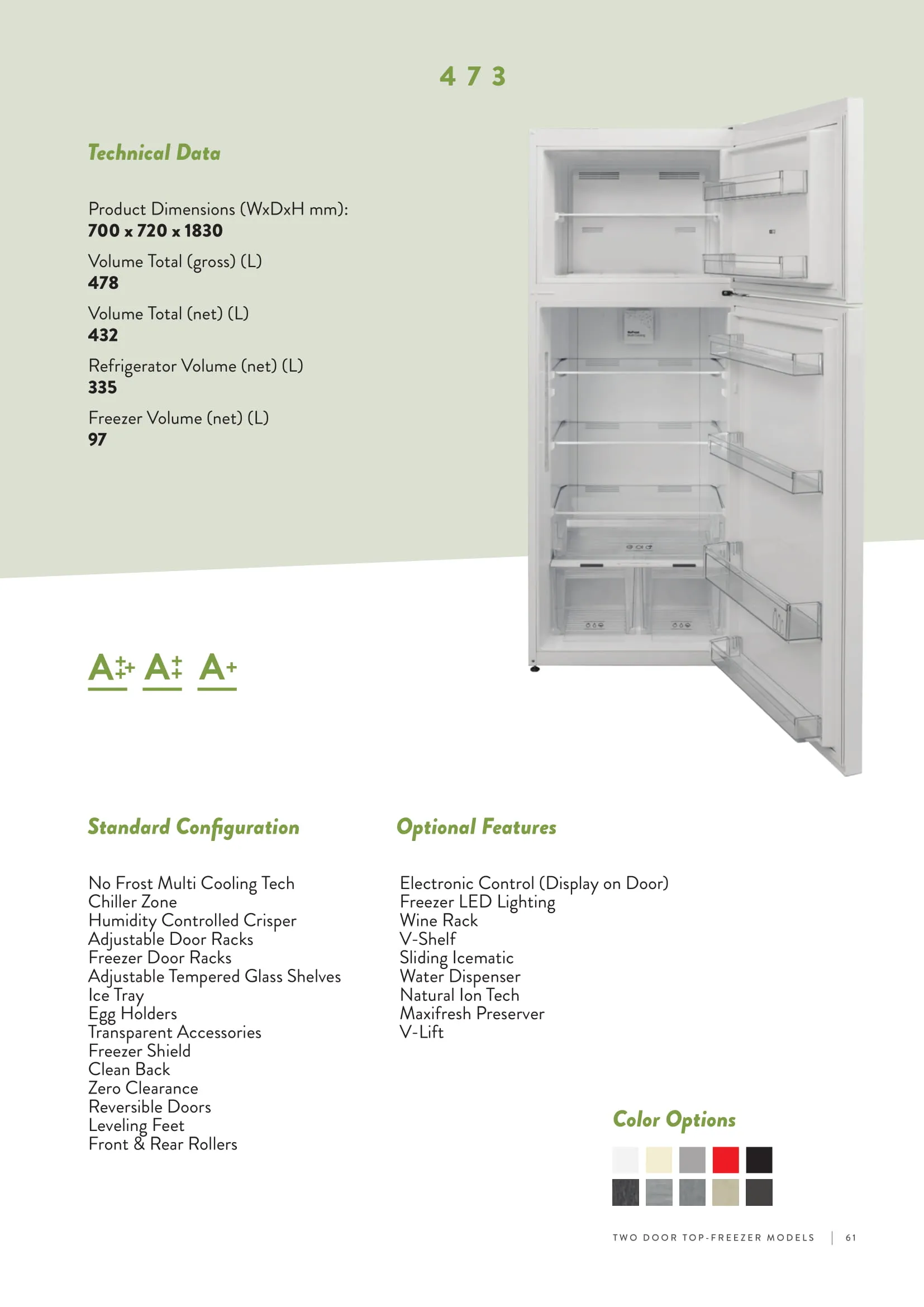No-Frost Double Door Export Refrigerator (Tropical Climate) Model 137 — Major Appliances, Refrigeration & Consumer Electronics | COIDET & ATC