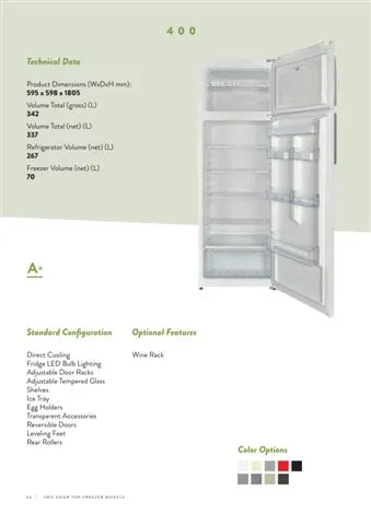 No-Frost Double Door Export Refrigerator (Tropical Climate) Model 127 — Major Appliances, Refrigeration & Consumer Electronics | COIDET & ATC
