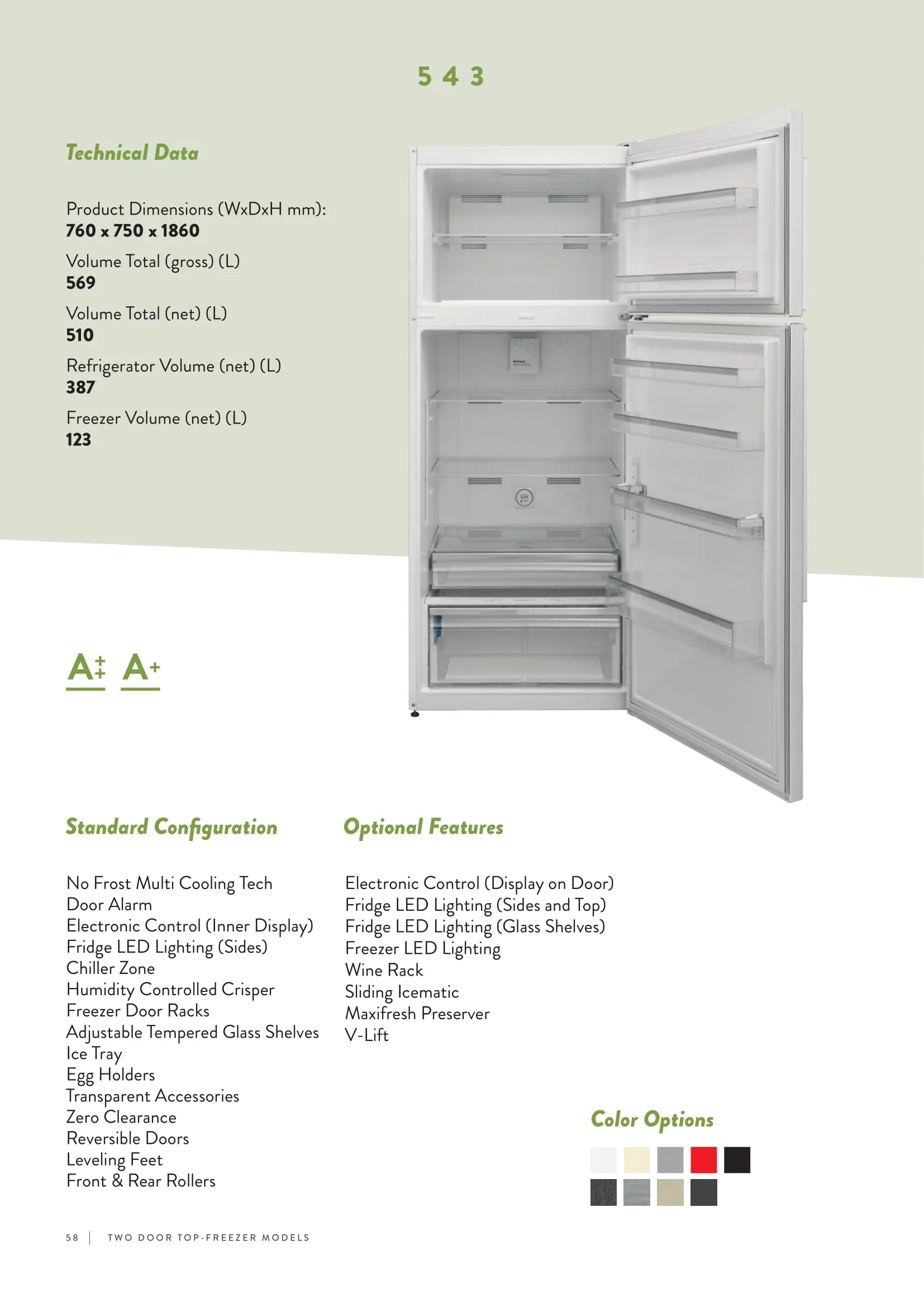 No-Frost Double Door Export Refrigerator (Tropical Climate) Model 37 — Major Appliances, Refrigeration & Consumer Electronics | COIDET & ATC