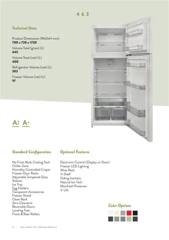 No-Frost Double Door Export Refrigerator (Tropical Climate) Model 114 — Major Appliances, Refrigeration & Consumer Electronics | COIDET & ATC