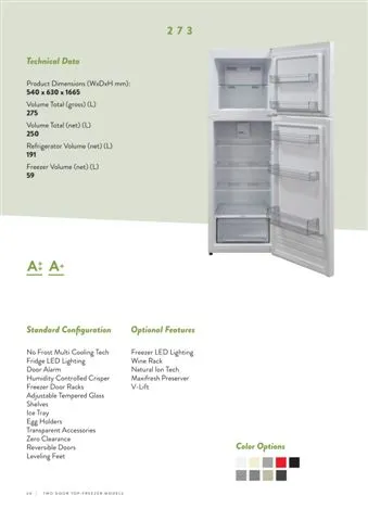 No-Frost Double Door Export Refrigerator (Tropical Climate) Model 60 — Major Appliances, Refrigeration & Consumer Electronics | COIDET & ATC