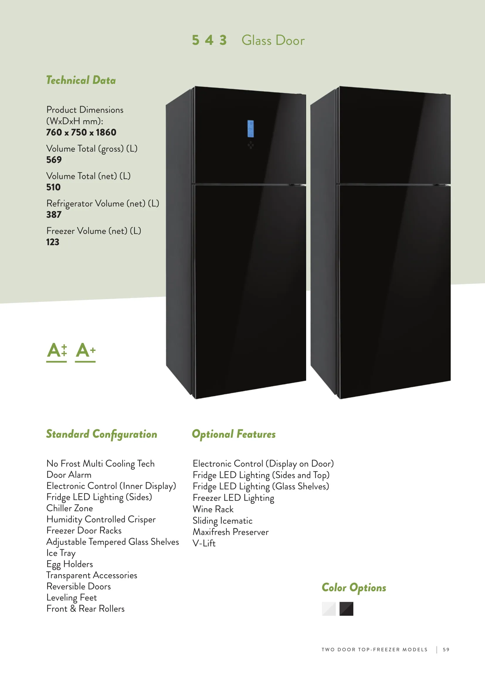 No-Frost Double Door Export Refrigerator (Tropical Climate) Model 184 — Major Appliances, Refrigeration & Consumer Electronics | COIDET & ATC