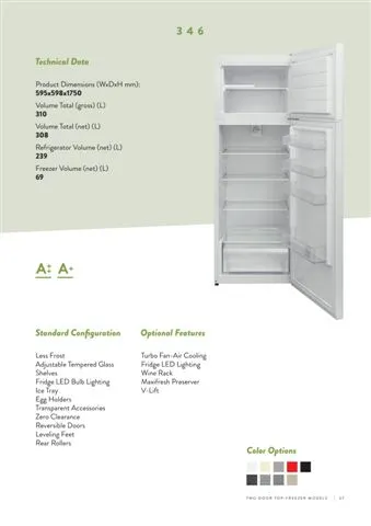 No-Frost Double Door Export Refrigerator (Tropical Climate) Model 66 — Major Appliances, Refrigeration & Consumer Electronics | COIDET & ATC
