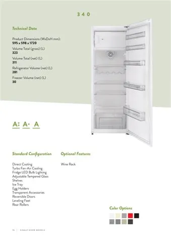 No-Frost Double Door Export Refrigerator (Tropical Climate) Model 181 — Major Appliances, Refrigeration & Consumer Electronics | COIDET & ATC