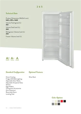 No-Frost Double Door Export Refrigerator (Tropical Climate) Model 126 — Major Appliances, Refrigeration & Consumer Electronics | COIDET & ATC