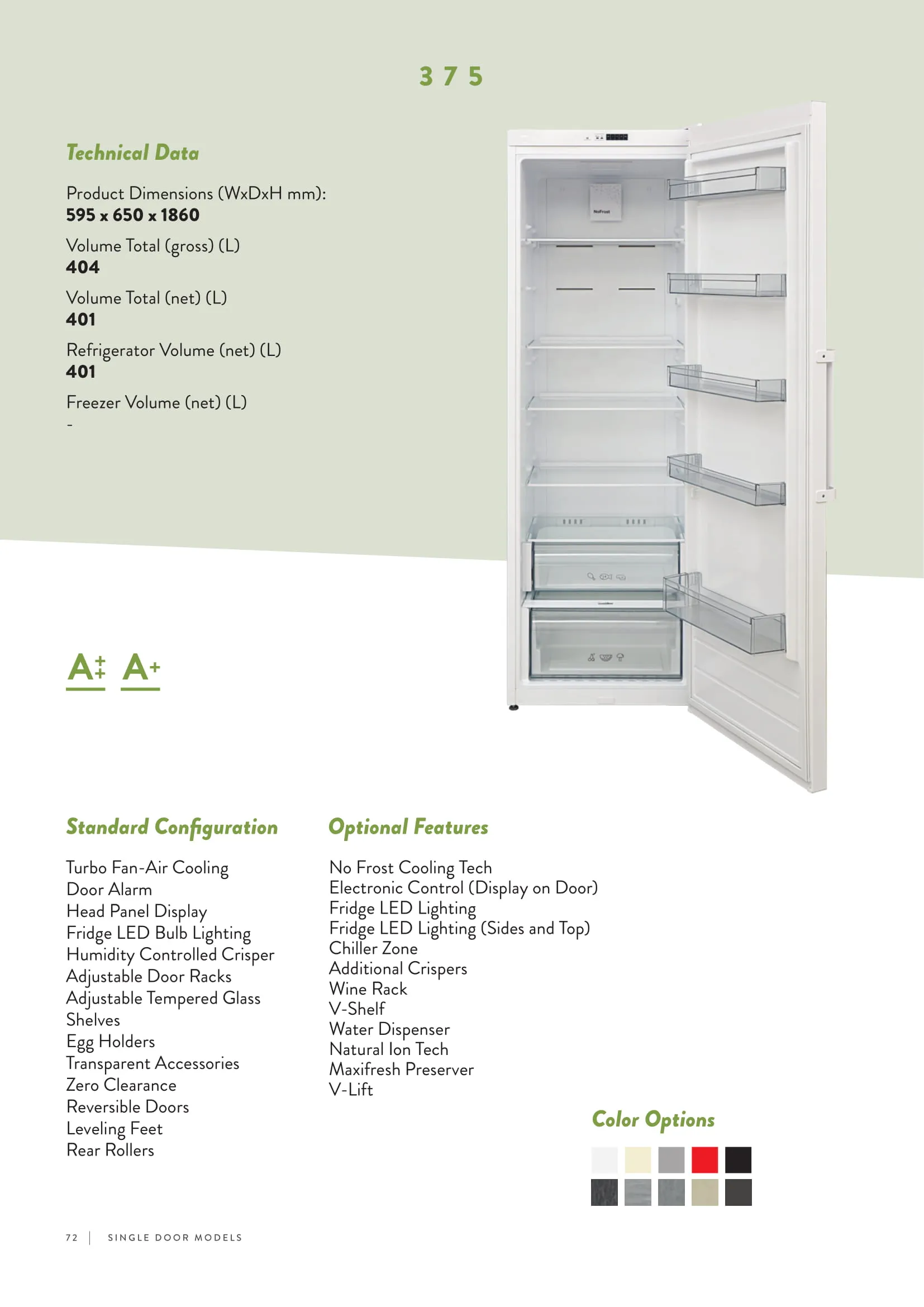 No-Frost Double Door Export Refrigerator (Tropical Climate) Model 47 — Major Appliances, Refrigeration & Consumer Electronics | COIDET & ATC