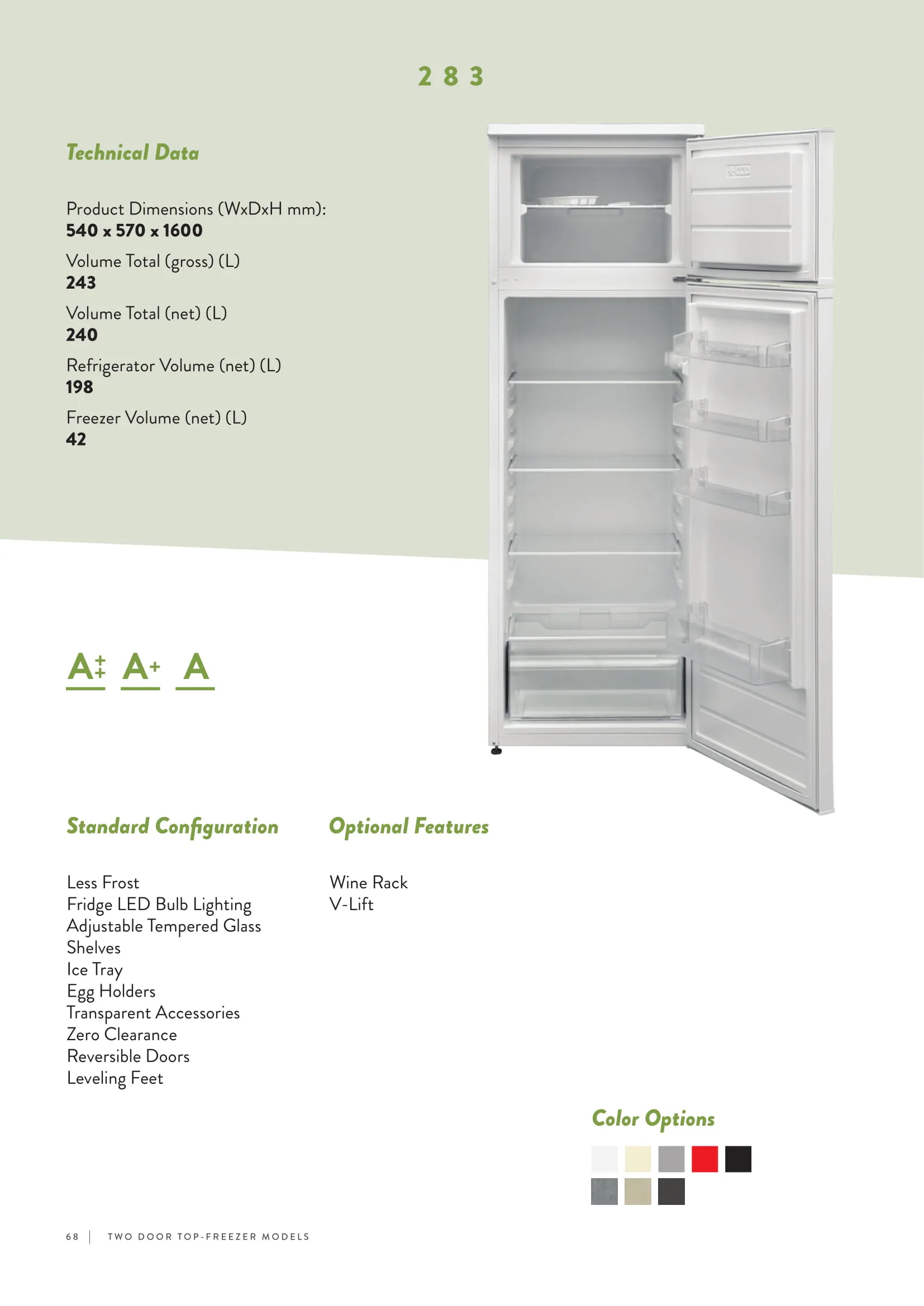 No-Frost Double Door Export Refrigerator (Tropical Climate) Model 18 — Major Appliances, Refrigeration & Consumer Electronics | COIDET & ATC