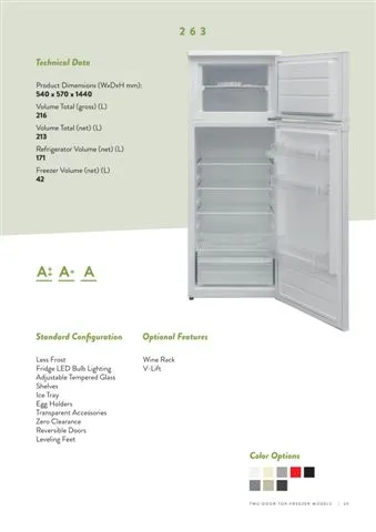 No-Frost Double Door Export Refrigerator (Tropical Climate) Model 38 — Major Appliances, Refrigeration & Consumer Electronics | COIDET & ATC