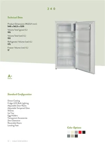 No-Frost Double Door Export Refrigerator (Tropical Climate) Model 172 — Major Appliances, Refrigeration & Consumer Electronics | COIDET & ATC
