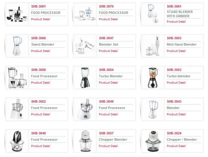 Small Home Appliances & Food Processor Export Series Model 9 — Kitchenware, Glassware & Household Plastics | COIDET & ATC