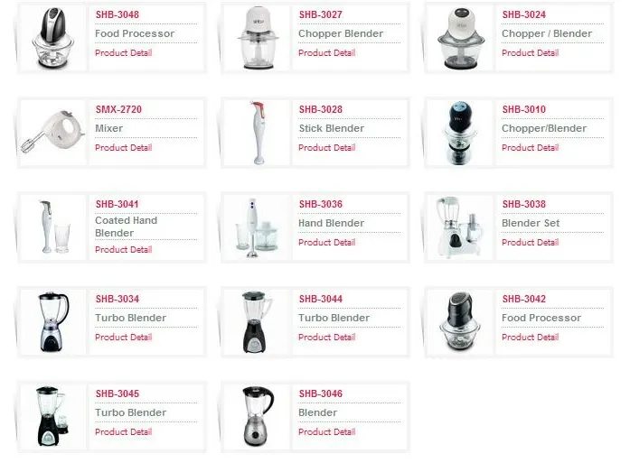 Small Home Appliances & Food Processor Export Series Model 24 — Kitchenware, Glassware & Household Plastics | COIDET & ATC