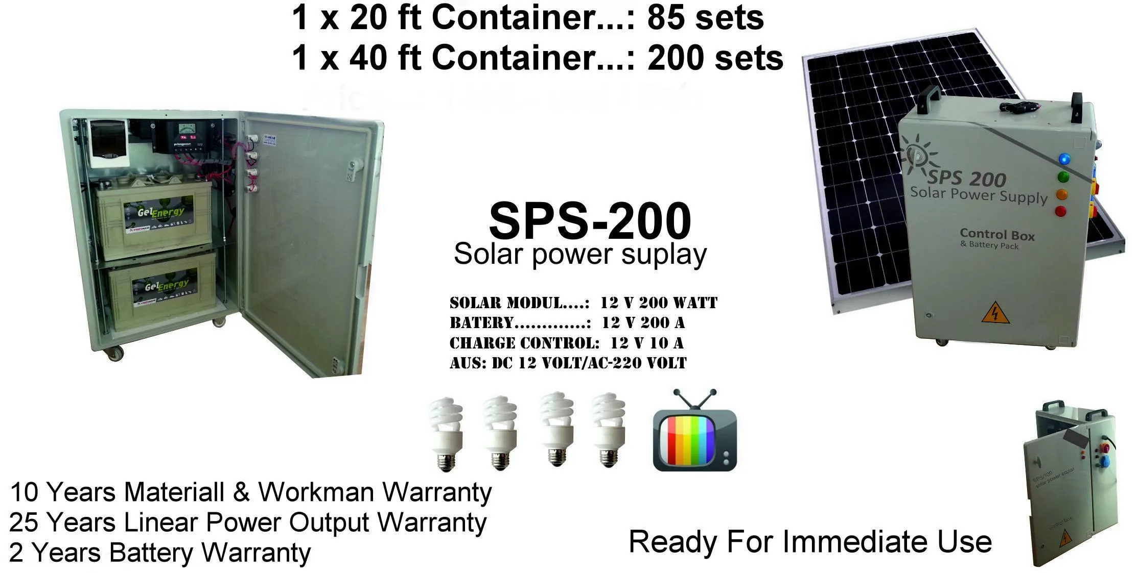 SPS-200 Standalone Solar Power Generator & Lighting Kit Model 9 — Solar Energy Systems, SPS Power Packs & Lighting | COIDET & ATC