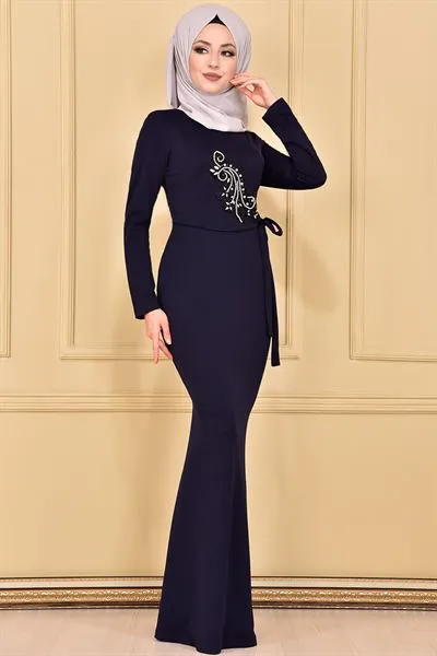 Rhinestone Embellished Mermaid Cut Dress Baby Blue — Export Series 30 — Women's Fashion, Evening Gowns, Modest Wear & Hajj Clothing | COIDET & ATC