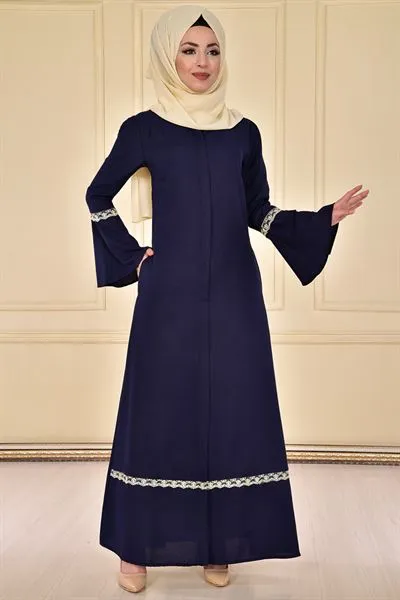 Flounce Sleeve Abaya Navy Blue — Export Series 8 — Women's Fashion, Evening Gowns, Modest Wear & Hajj Clothing | COIDET & ATC