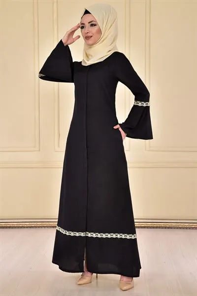 Flounce Sleeve Abaya Black — Export Series 11 — Women's Fashion, Evening Gowns, Modest Wear & Hajj Clothing | COIDET & ATC