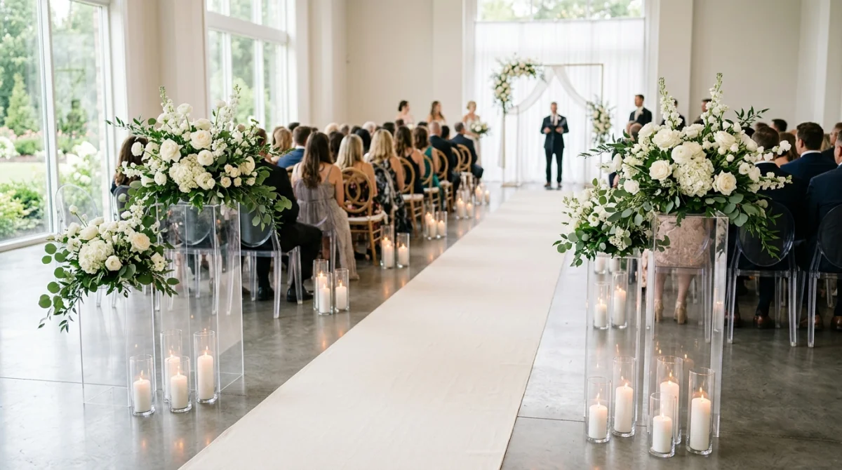 Plexiglass & Stainless Steel Aisle Floral Stands — Wedding, Banquet & Event Decoration Equipment | COIDET & ATC