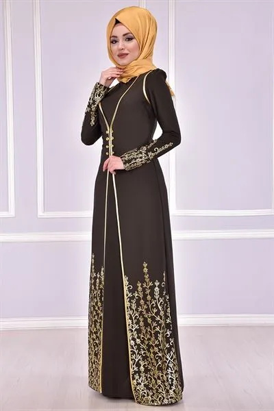 Vest Look Dress Khaki Green — Export Series 17 — Women's Fashion, Evening Gowns, Modest Wear & Hajj Clothing | COIDET & ATC